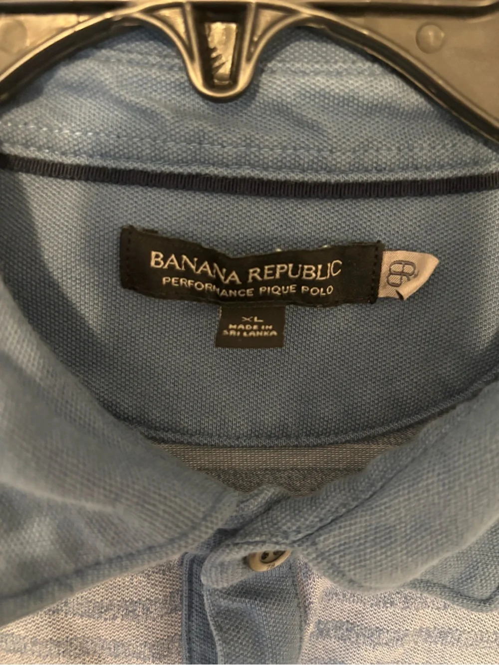 Banana Republic Light Blue Striped Polo